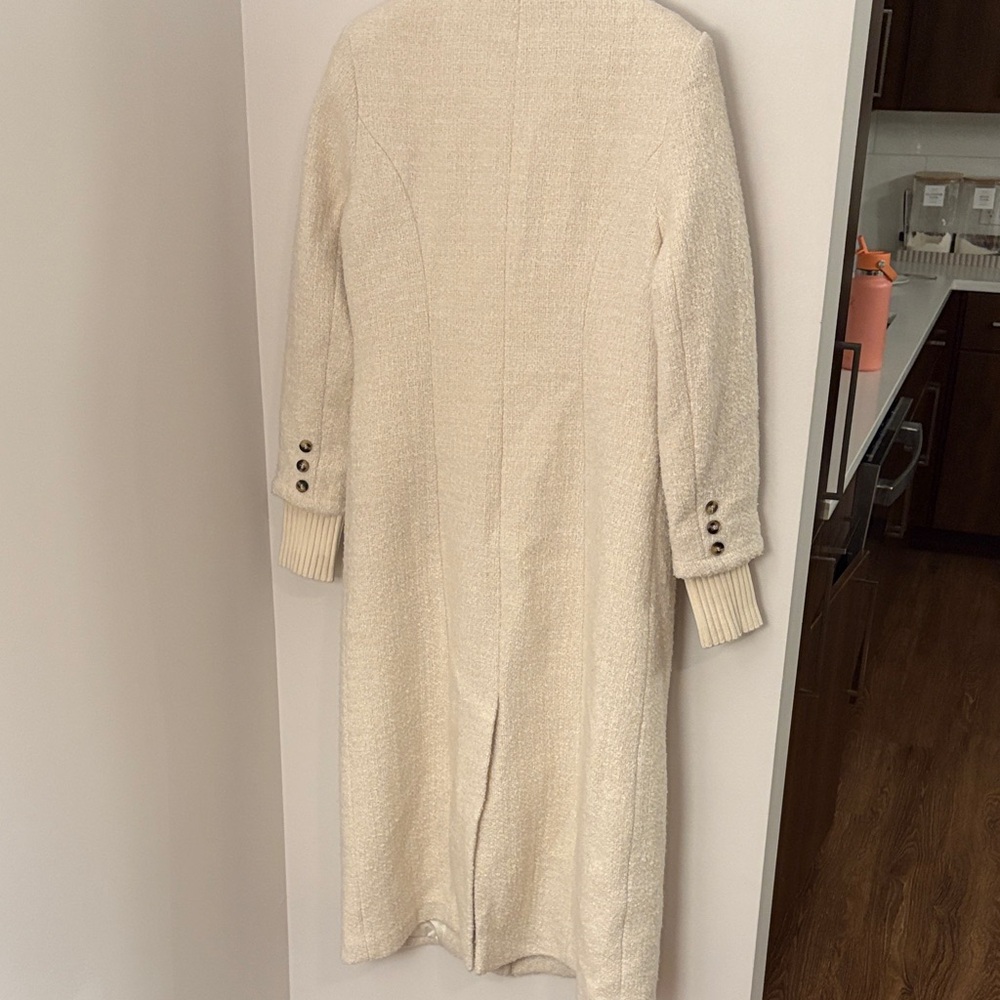Favorite Daughter Beige Boucle Trench Coat - Picture 6 of 6